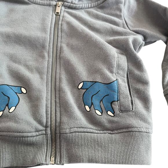 Sovereign Code Boys Gray Monster Face Zip Sweatshirt Hoodie size  2T - Picture 4 of 6